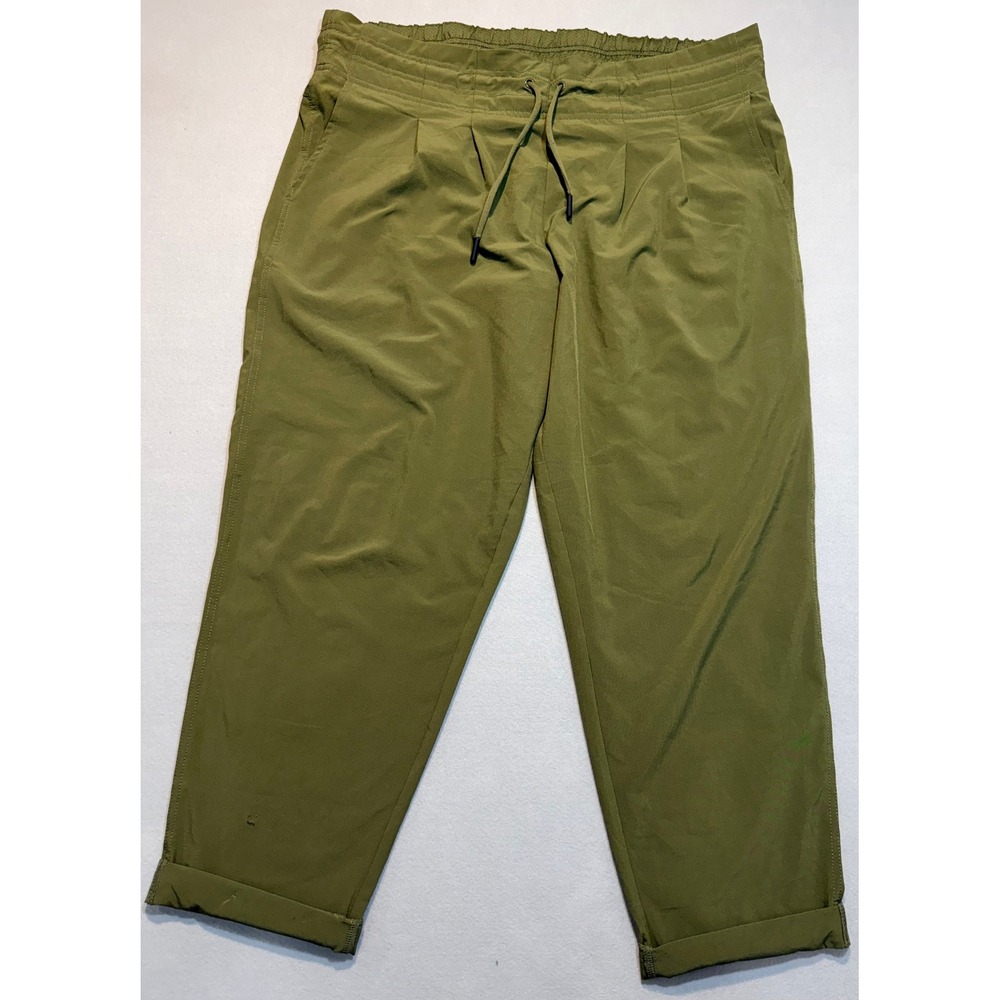 PrAna Womens Jogger Pants Olive Green Elastic Waist Stretch XL